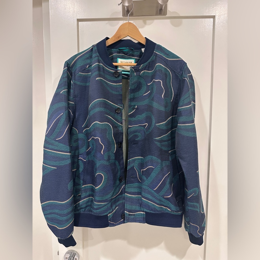 Scotch & Soda Navy and Teal Wave Jacket